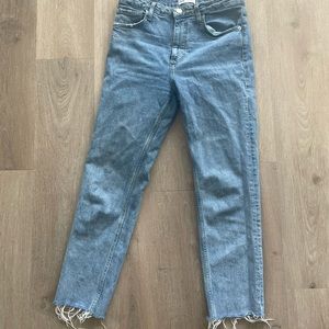 Zara frayed hem ankle jeans